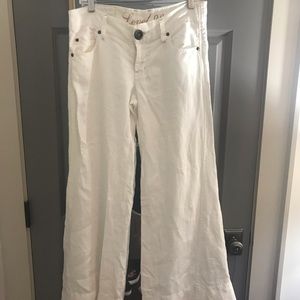 5/$20 100% linen white wide-leg pants